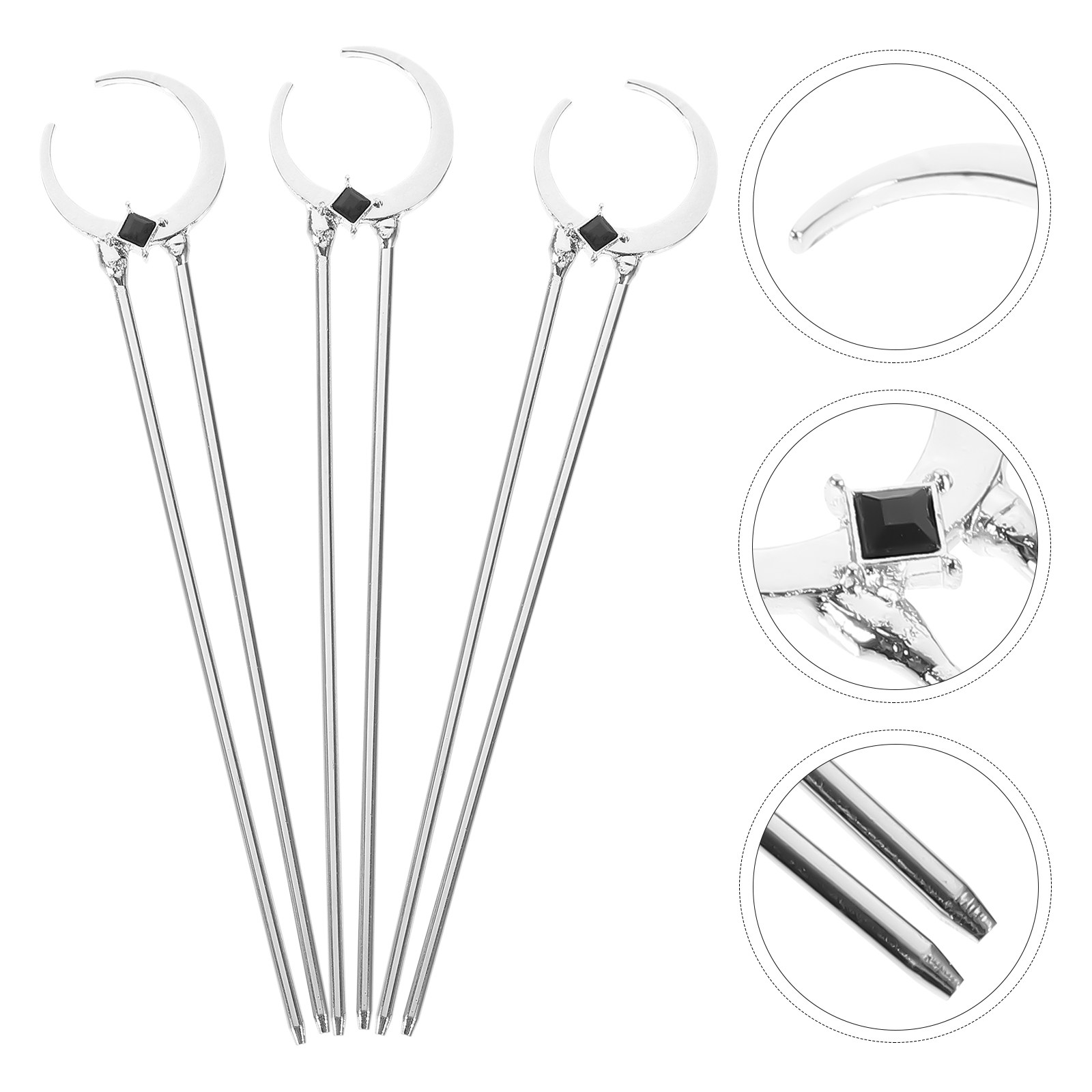 Women Formal Wear Ideas - 3Pcs Vintage Hair Bun Sticks Moon