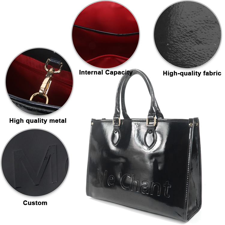 Women Black Glossy Patent PU L - đánh giá và giá Shoulder Bag Structured