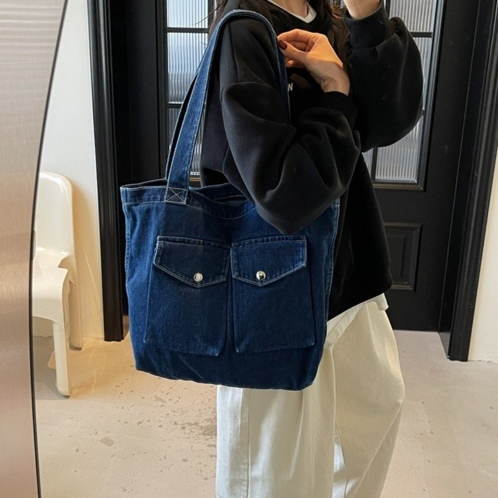 Large Capacity Denim Shoulder  - đánh giá và giá Shoulder Bag Structured