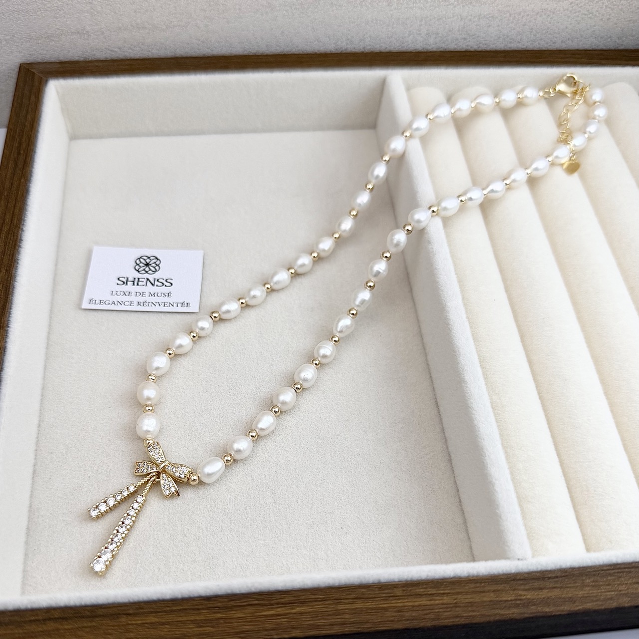 Natural Rice-Shaped Pearl Bowk - đánh giá và giá Pearl Necklace Set