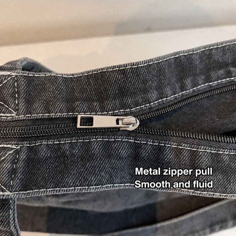 Large Capacity Denim Shoulder  - đánh giá và giá Shoulder Bag Structured