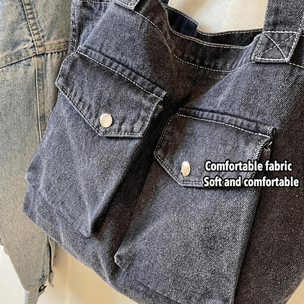 Large Capacity Denim Shoulder  - đánh giá và giá Shoulder Bag Structured