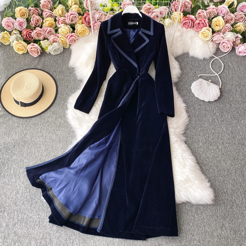 Mùa Thu Và Mùa Đông Nhung Đen  - đánh giá và giá Trench Coat Formal
