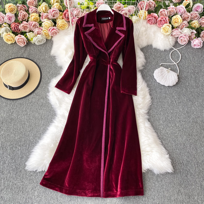 Mùa Thu Và Mùa Đông Nhung Đen  - đánh giá và giá Trench Coat Formal