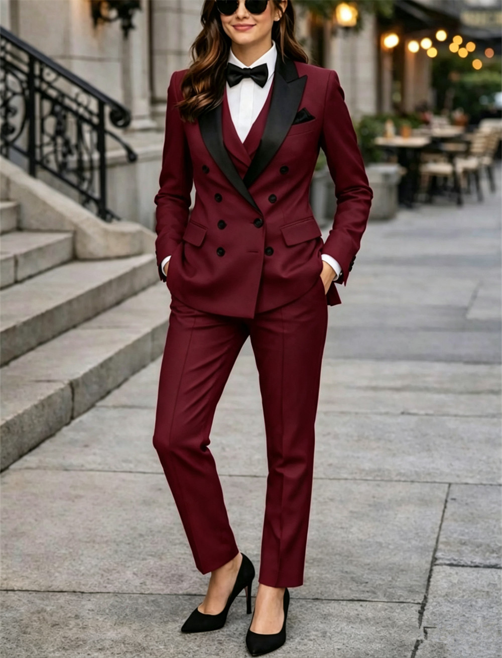 Double Breasted Women's Suits  - đánh giá và giá Women Formal Wear Vest