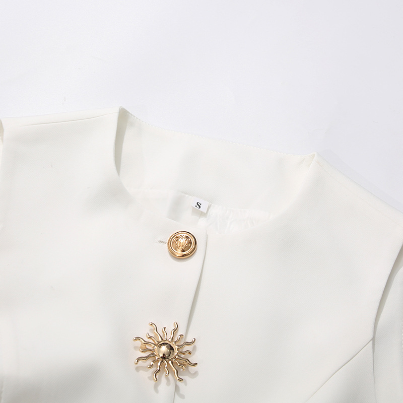 White O-neck Vest Golden Speci - đánh giá và giá Women Formal Wear Vest