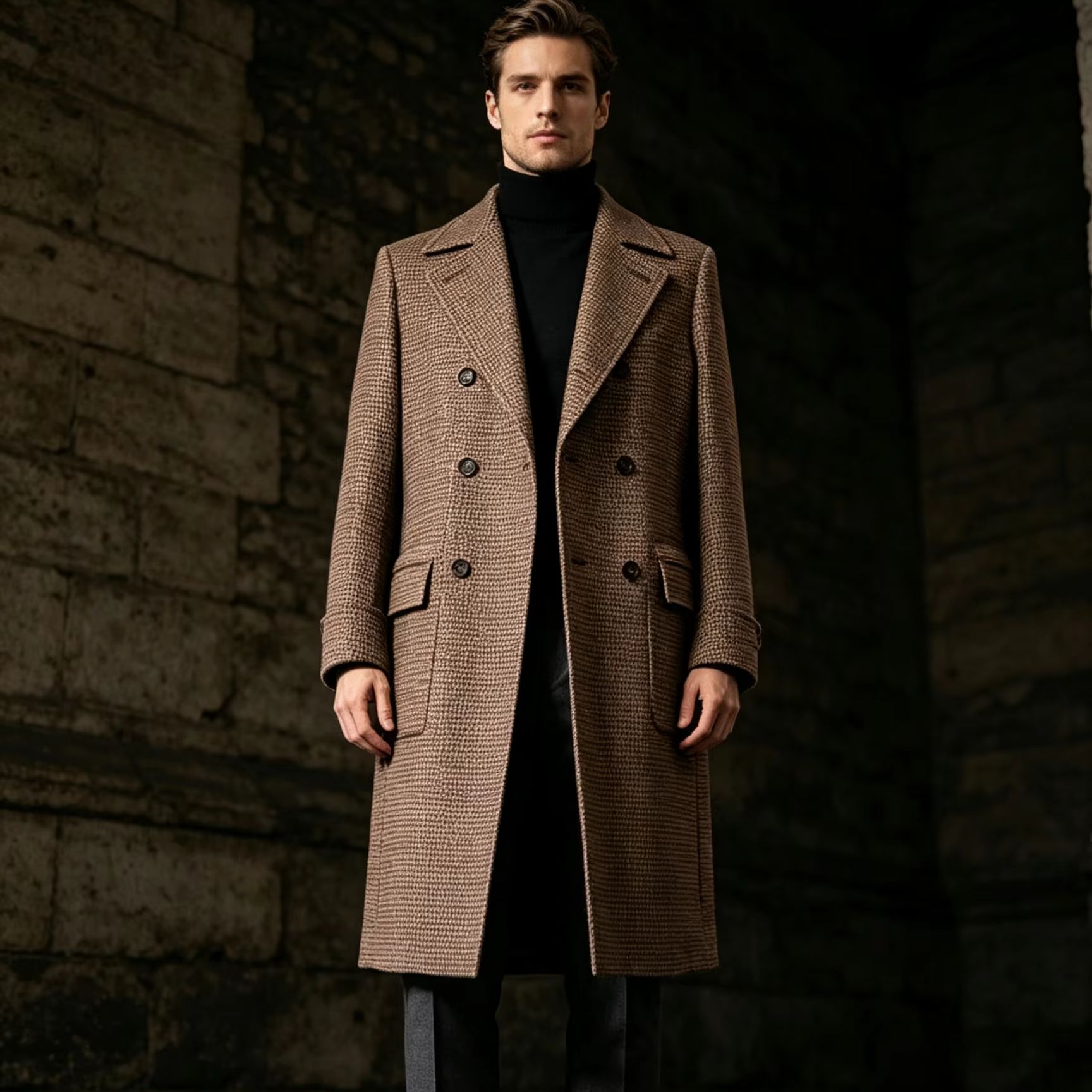 Men 100% Pure Wool Long Overco - đánh giá và giá Trench Coat Formal
