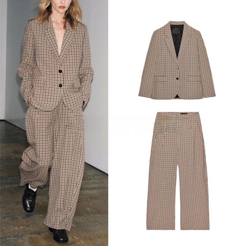 Women's Plaid Suit Jacket Long - đánh giá và giá Pencil Skirt Midi