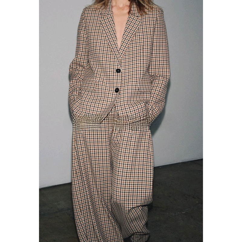 Women's Plaid Suit Jacket Long - đánh giá và giá Pencil Skirt Midi