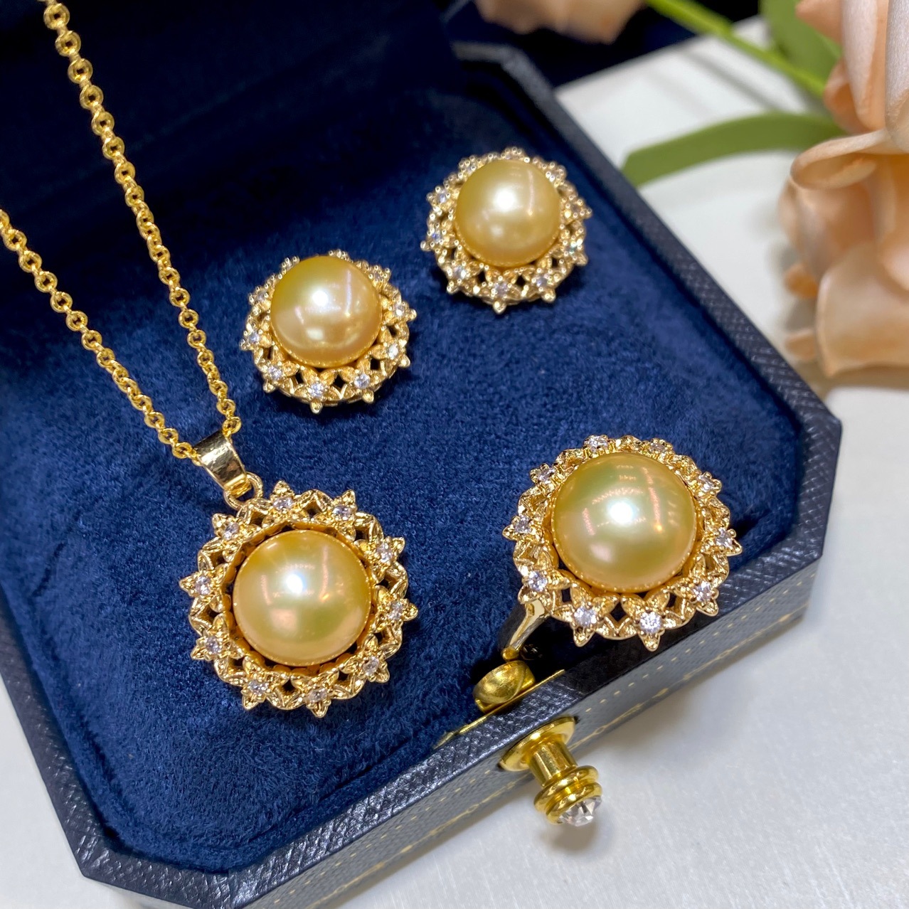 One Set Freshwater Pearl Yello - đánh giá và giá Pearl Necklace Set