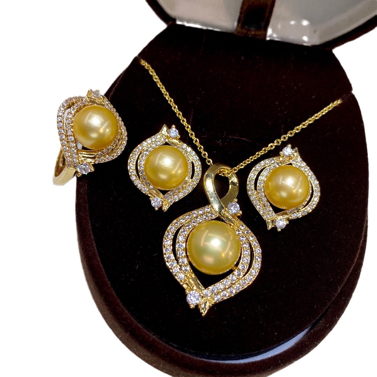 One Set Freshwater Pearl Yello - đánh giá và giá Pearl Necklace Set