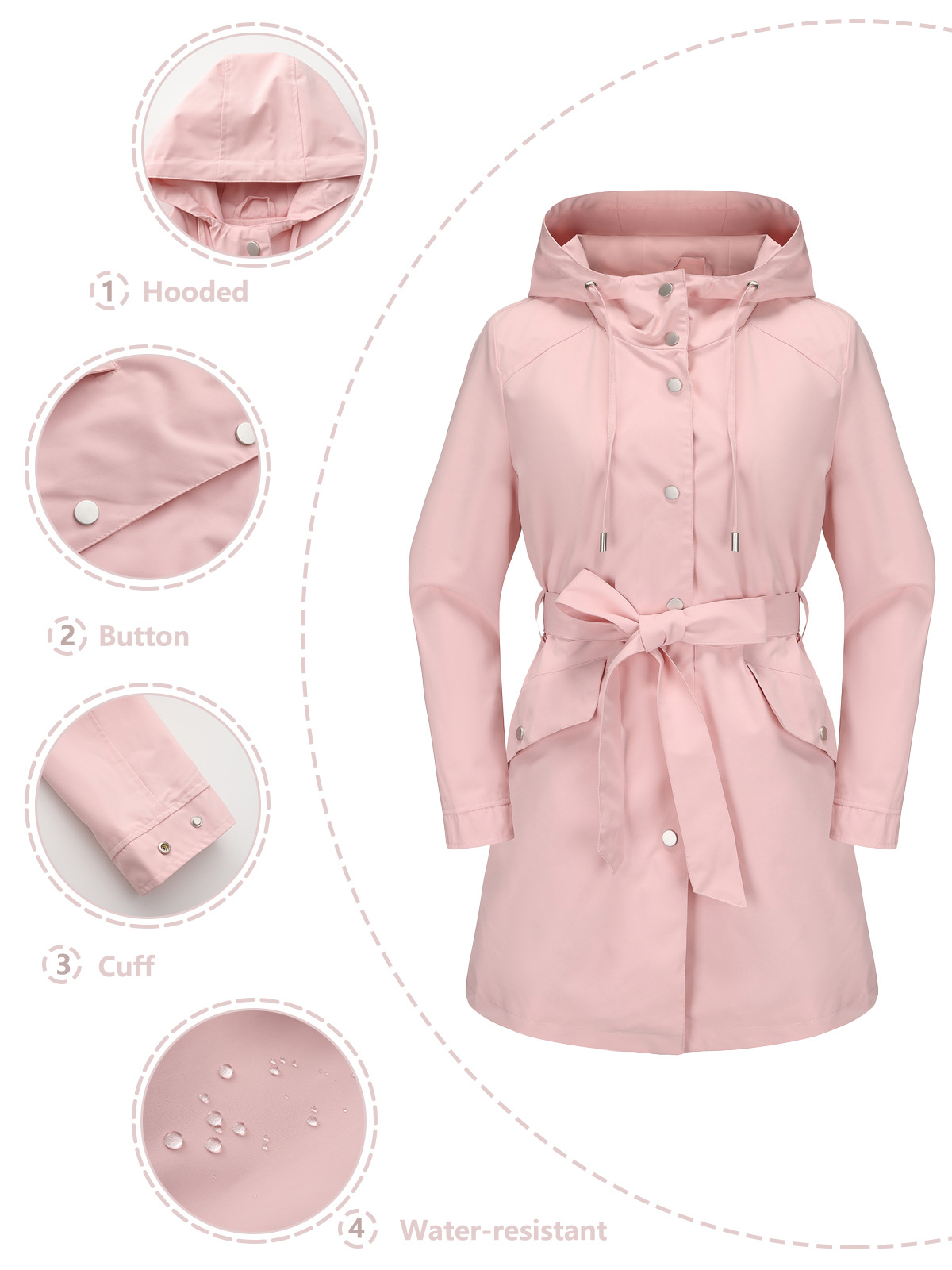 Spring Autumn New Hooded Water - đánh giá và giá Trench Coat Formal