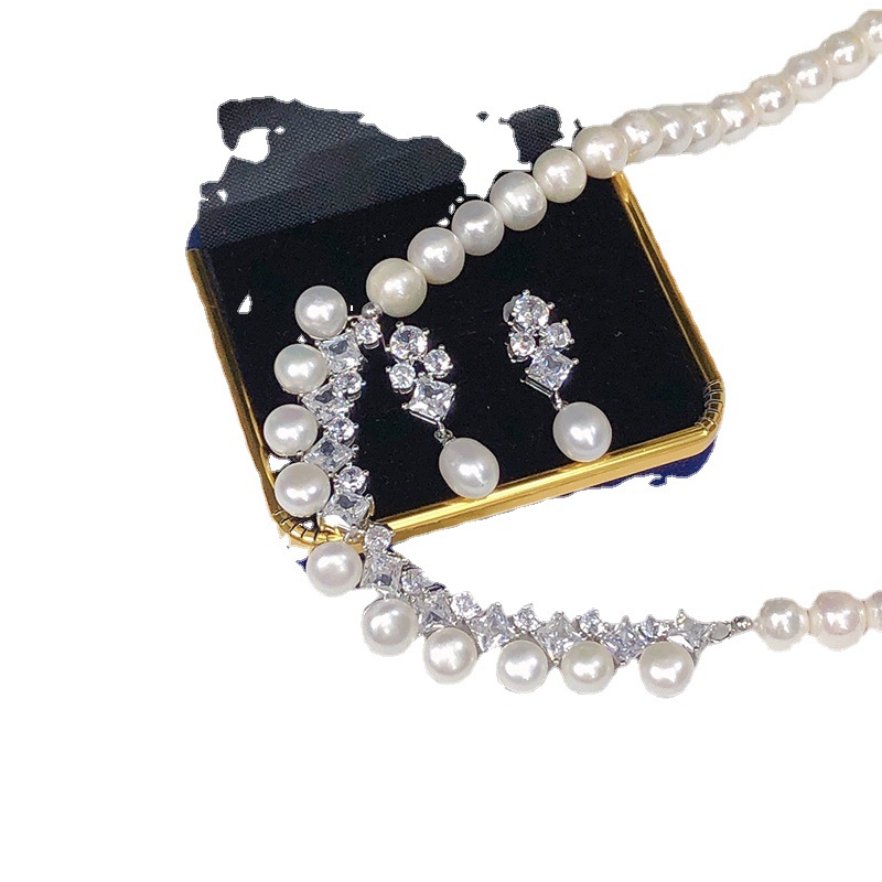 one Set freshwater pearl white - đánh giá và giá Pearl Necklace Set